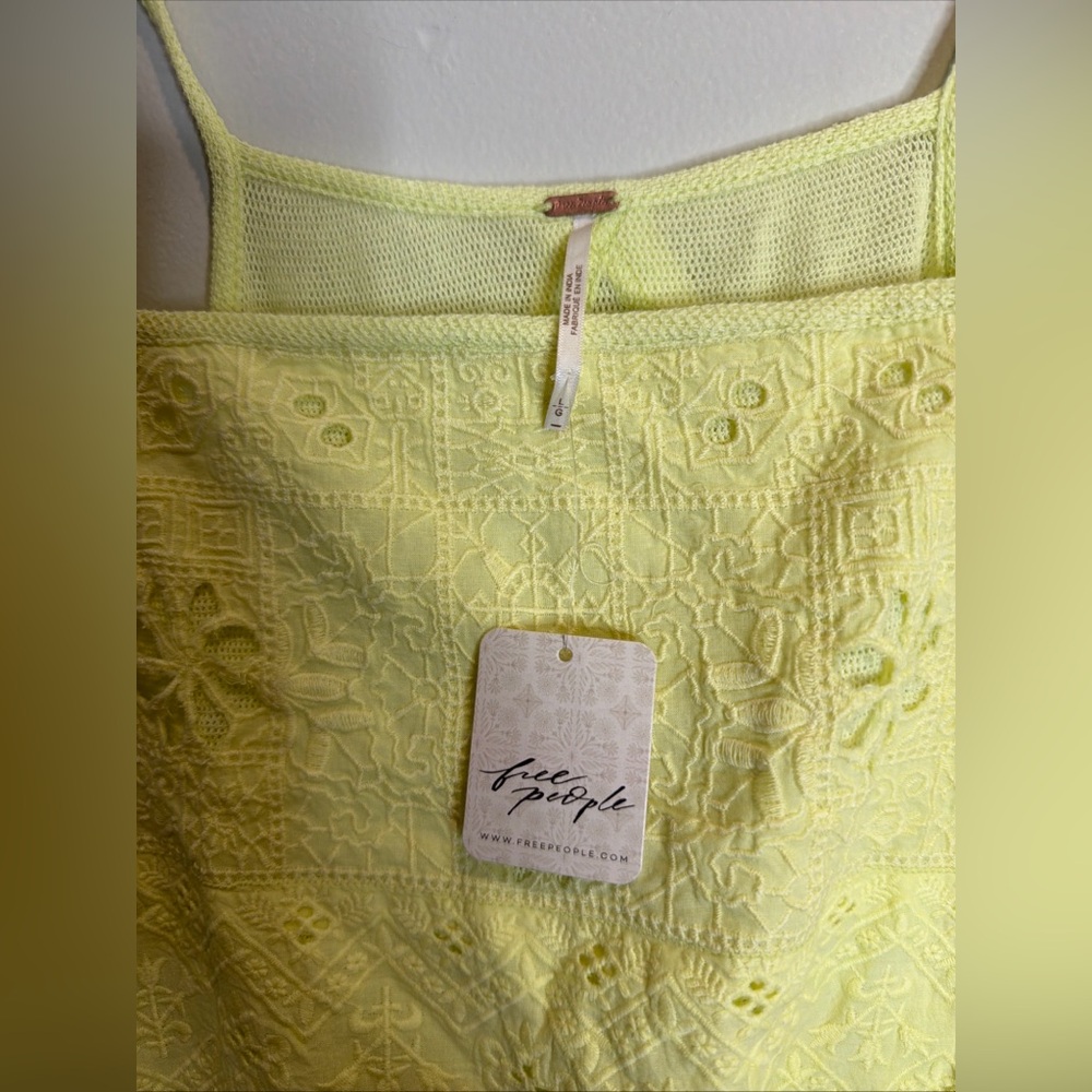 Free People Calipso Tank Longline Crochet Ruffles Tunic Coverup Dress L - Picture 7 of 8